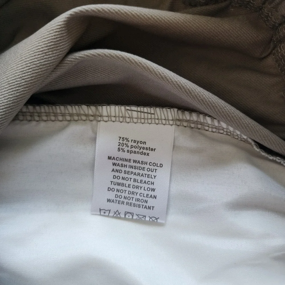 Retro Stitch Mens Khaki Utility Jogger Pants 2XL Water Resistant Techwear Taped
